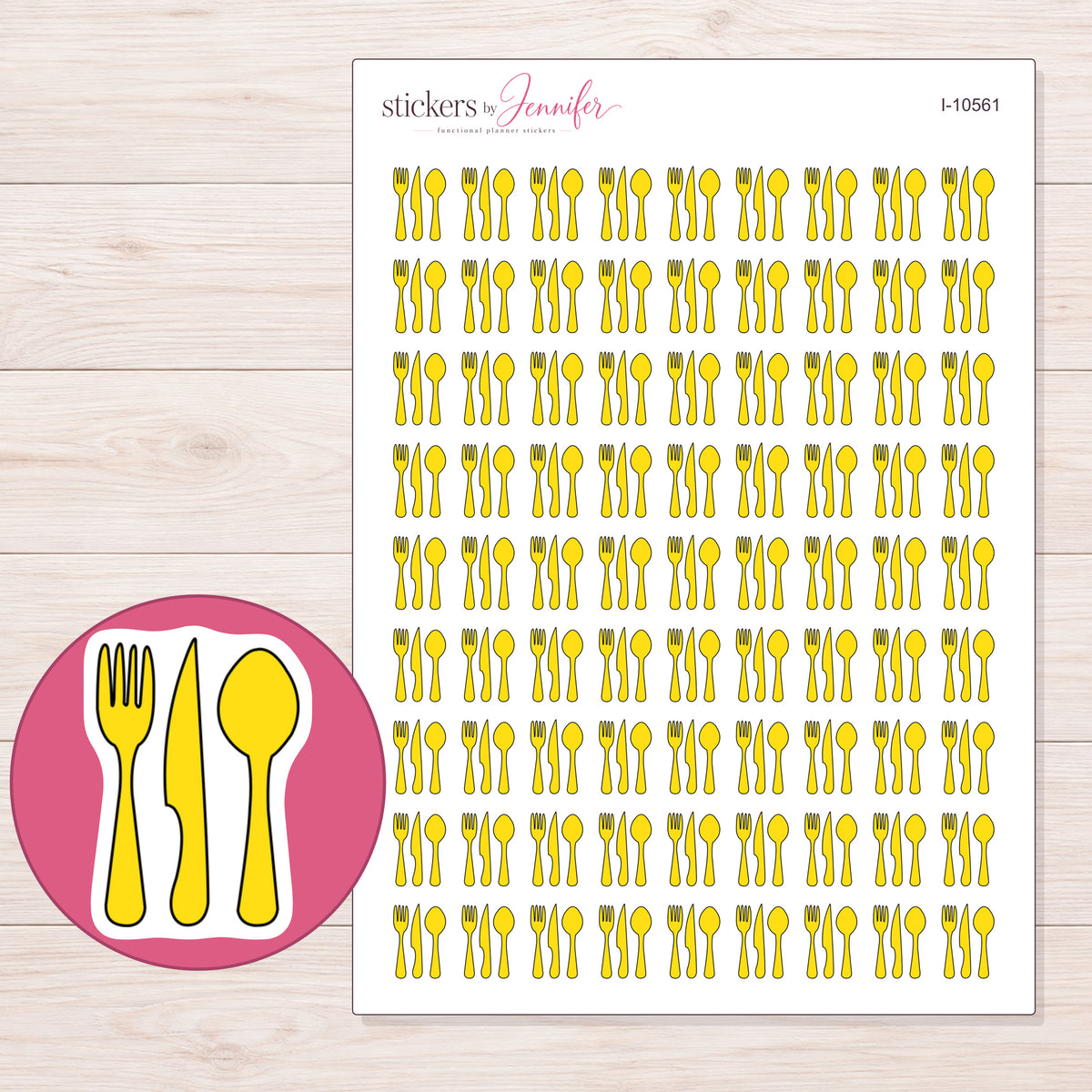 I-10561 planner sticker sheet with enlarged sticker detail