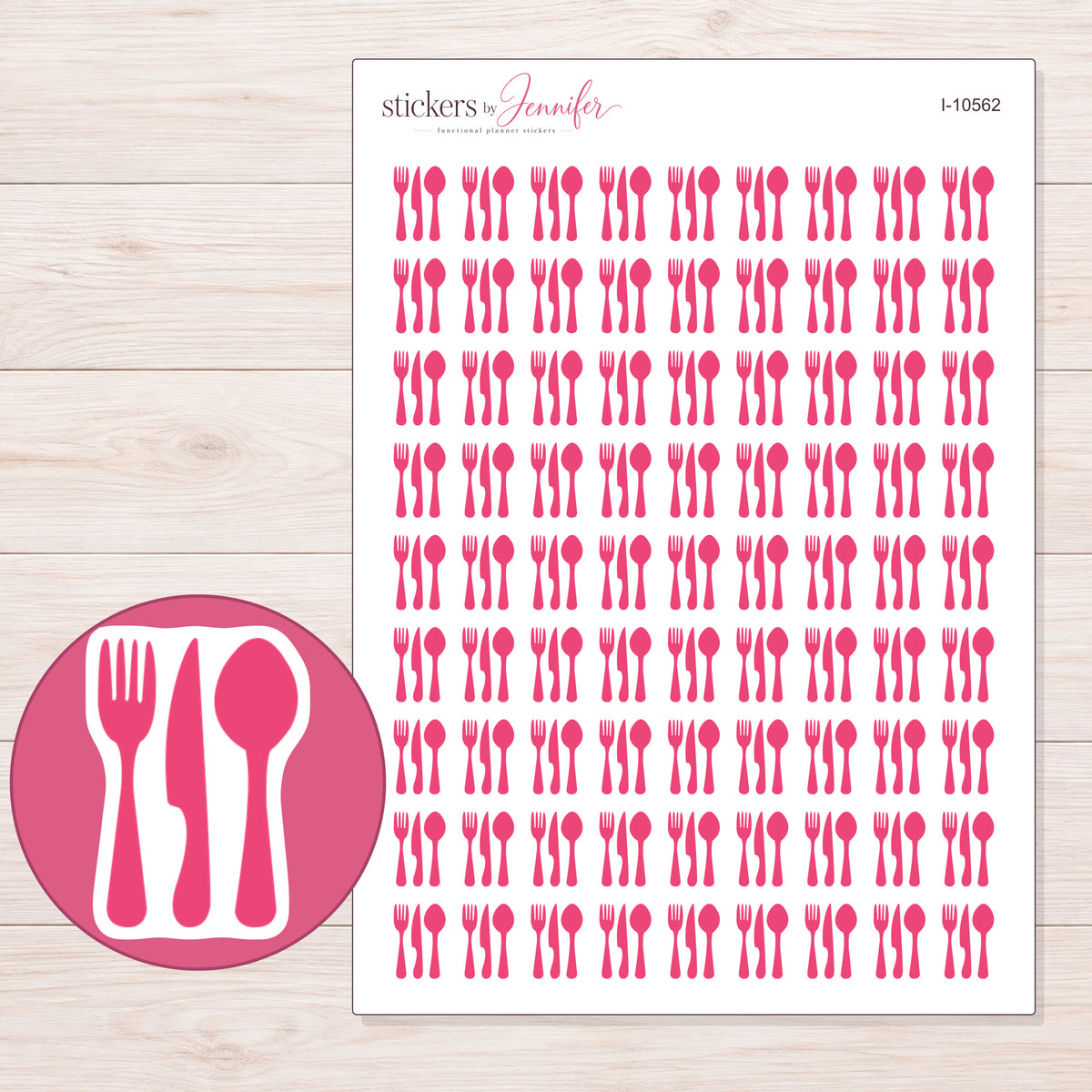I-10562 planner sticker sheet with enlarged sticker detail
