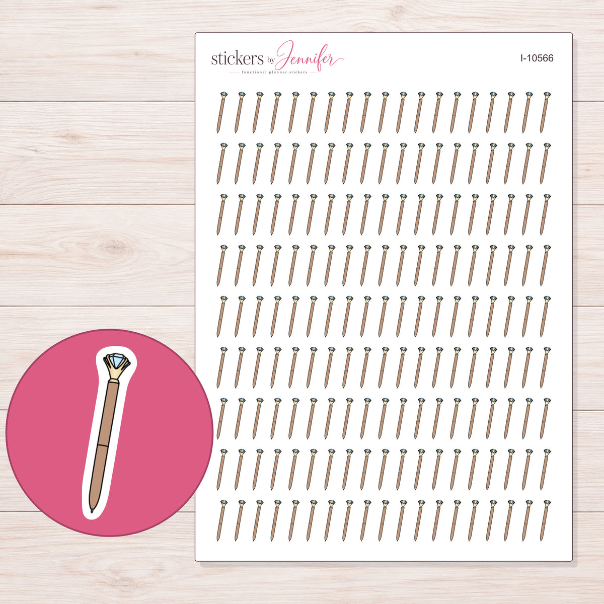 I-10566 planner sticker sheet with enlarged sticker detail