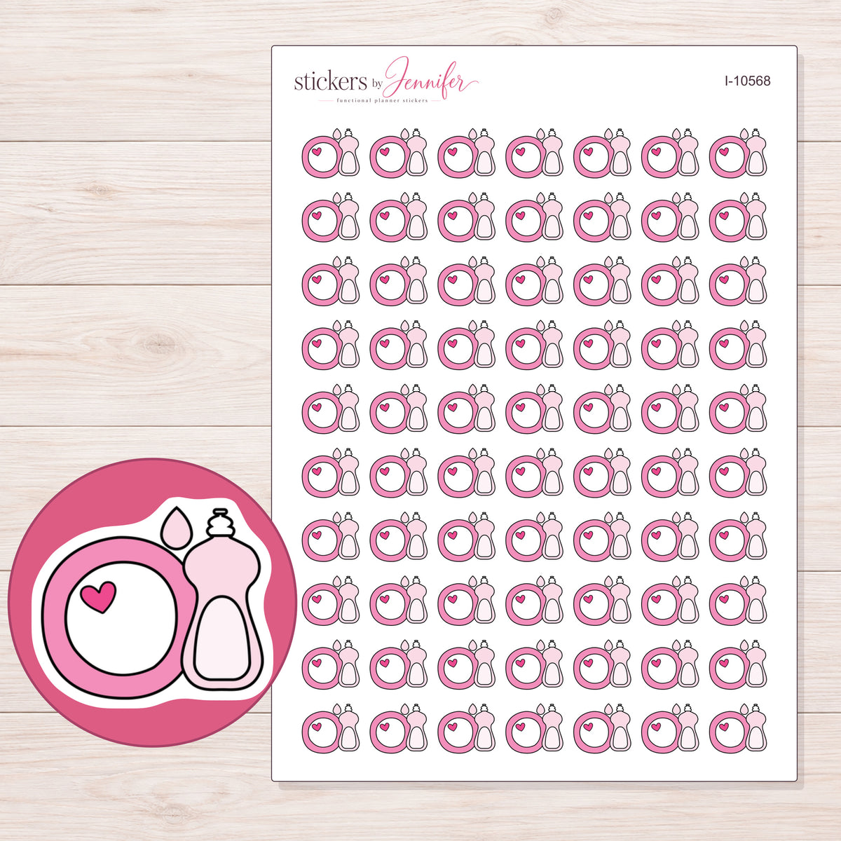 I-10568 planner sticker sheet with enlarged sticker detail