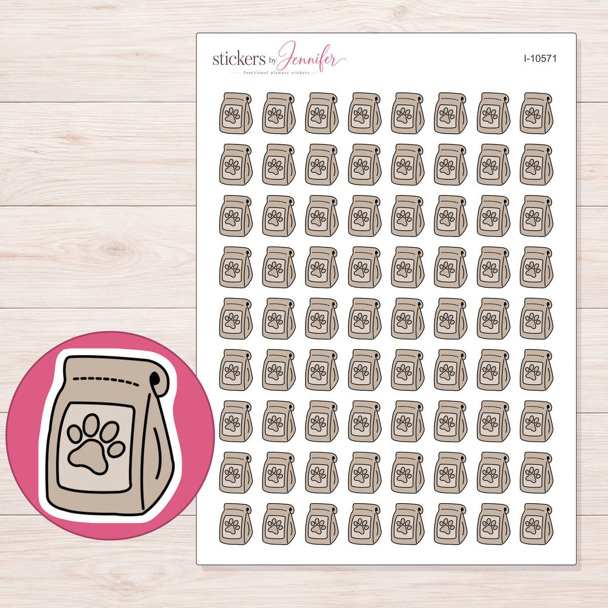 I-10571 planner sticker sheet with enlarged sticker detail