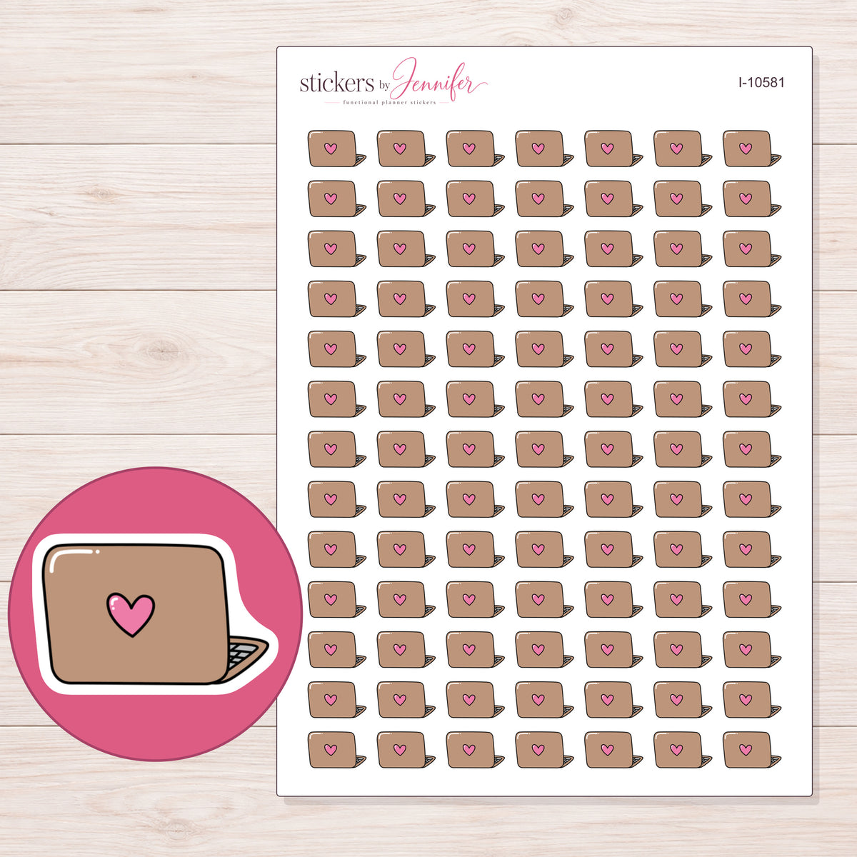 I-10581 planner sticker sheet with enlarged sticker detail