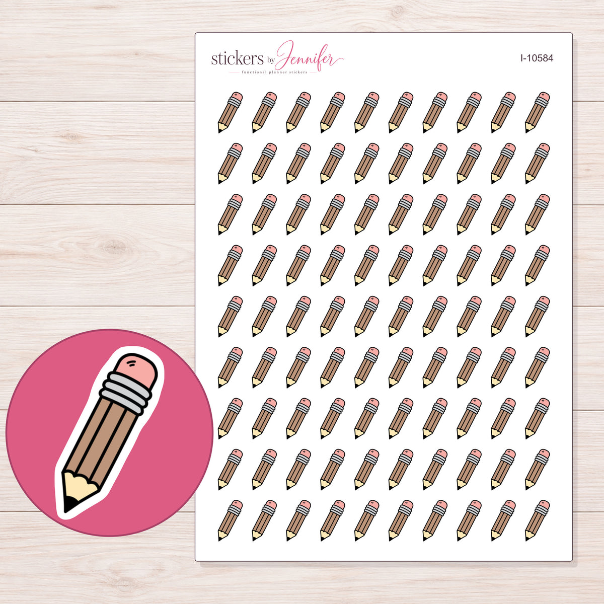 I-10584 planner sticker sheet with enlarged sticker detail