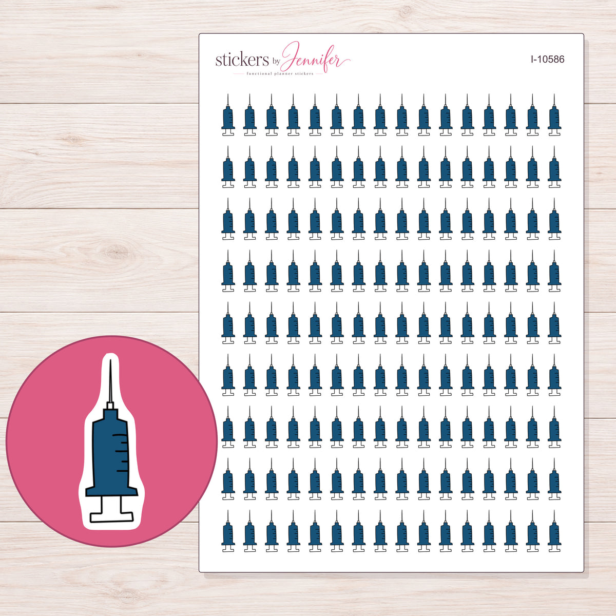 I-10586 planner sticker sheet with enlarged sticker detail
