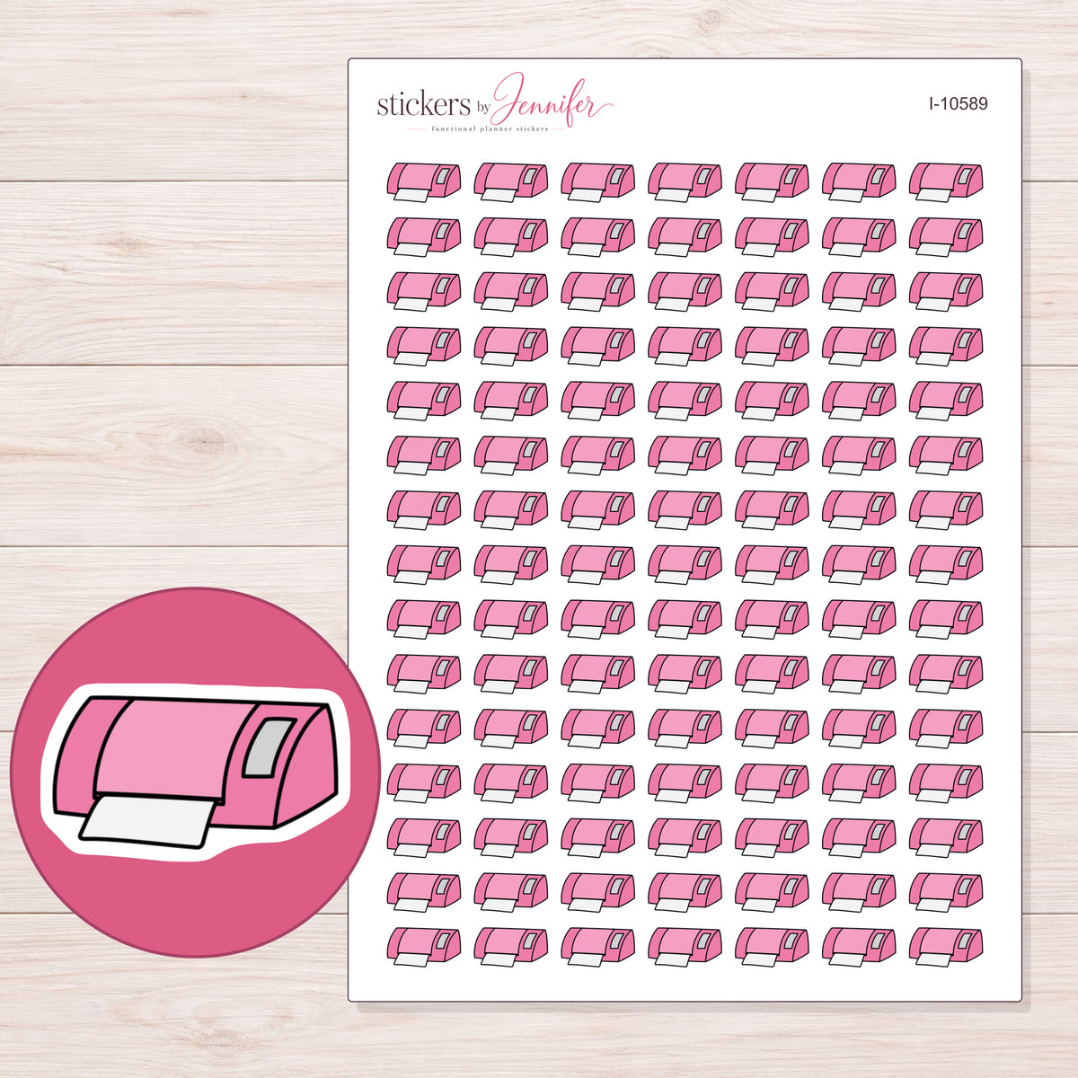 I-10589 planner sticker sheet with enlarged sticker detail