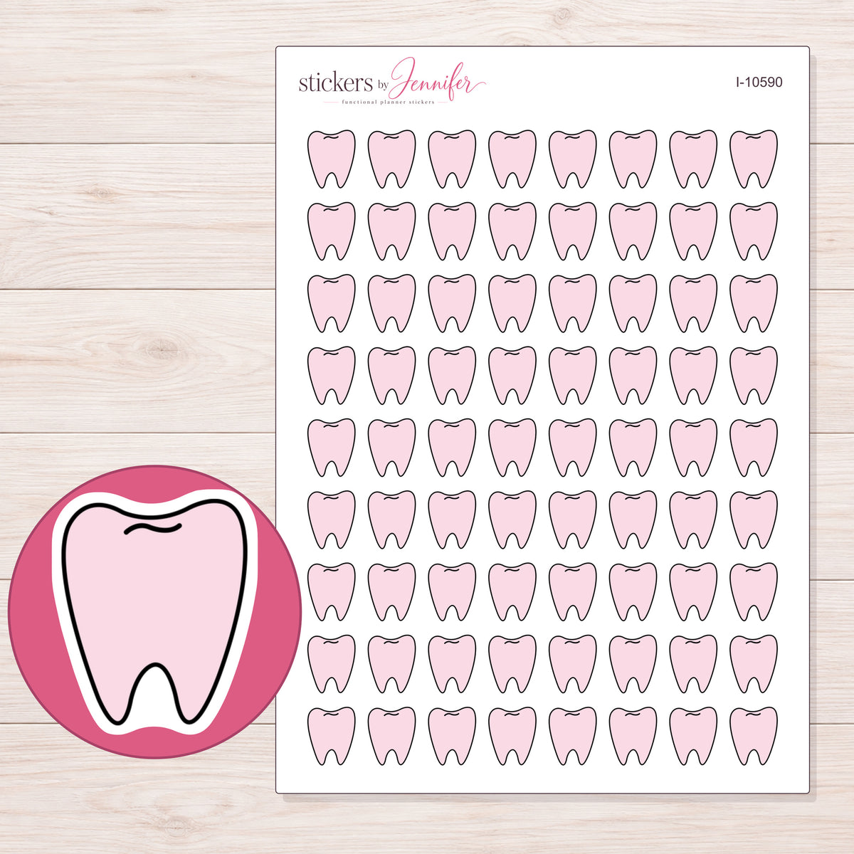 I-10590 planner sticker sheet with enlarged sticker detail