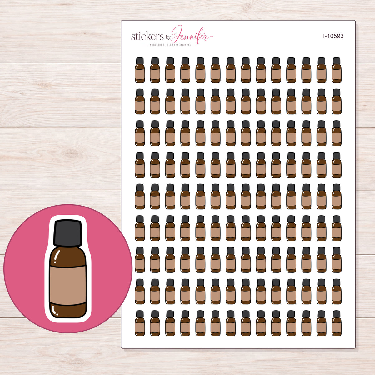 I-10593 planner sticker sheet with enlarged sticker detail