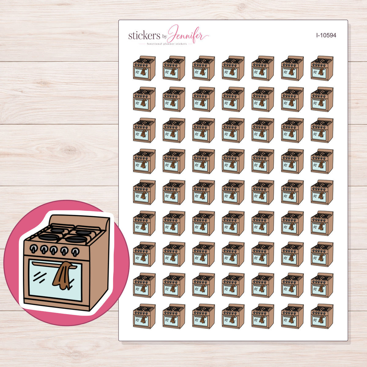 I-10594 planner sticker sheet with enlarged sticker detail