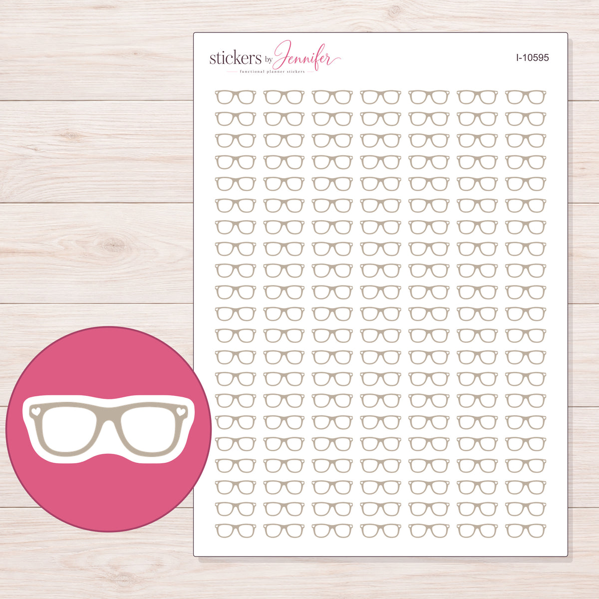 I-10595 planner sticker sheet with enlarged sticker detail