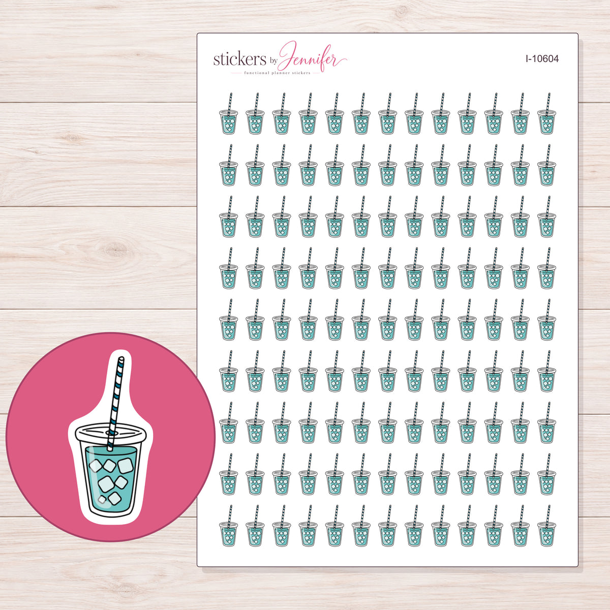 I-10604 planner sticker sheet with enlarged sticker detail