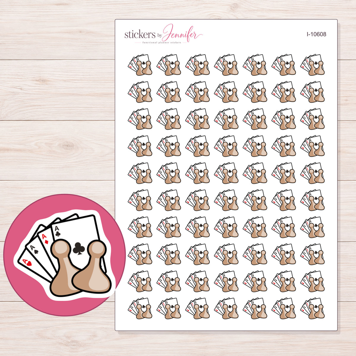 I-10608 planner sticker sheet with enlarged sticker detail