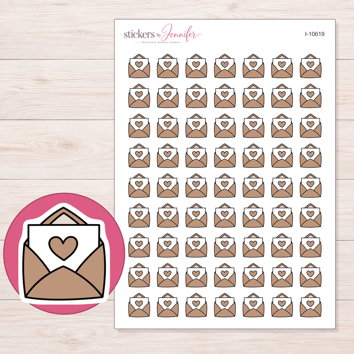 I-10619 planner sticker sheet with enlarged sticker detail