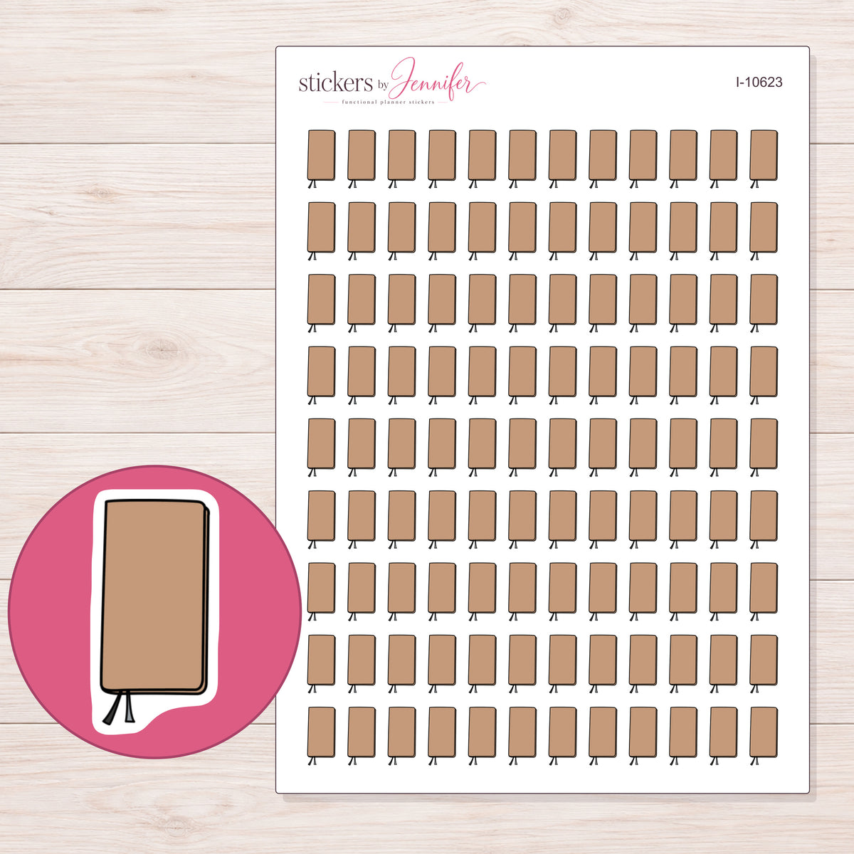 I-10623 planner sticker sheet with enlarged sticker detail