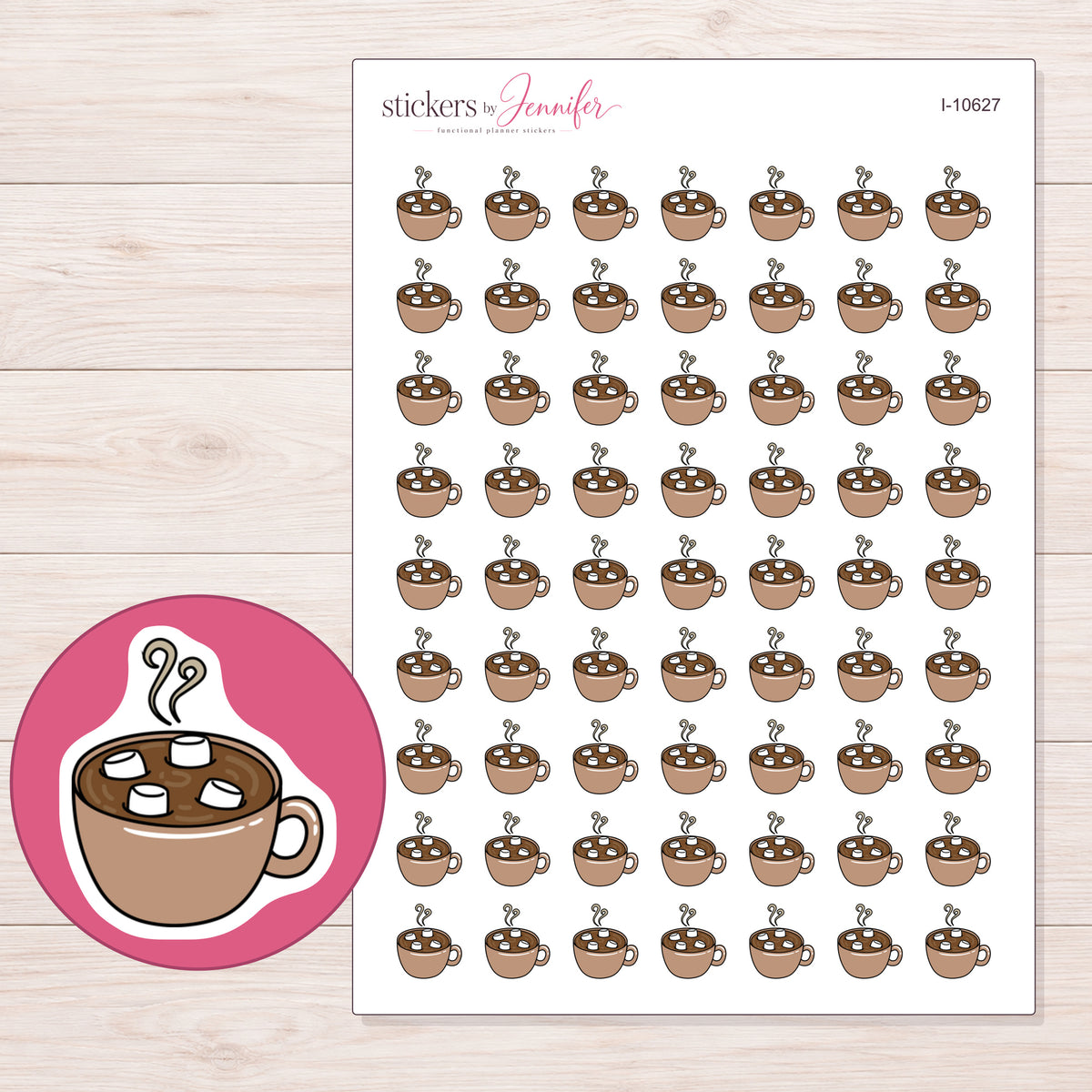 I-10627 planner sticker sheet with enlarged sticker detail