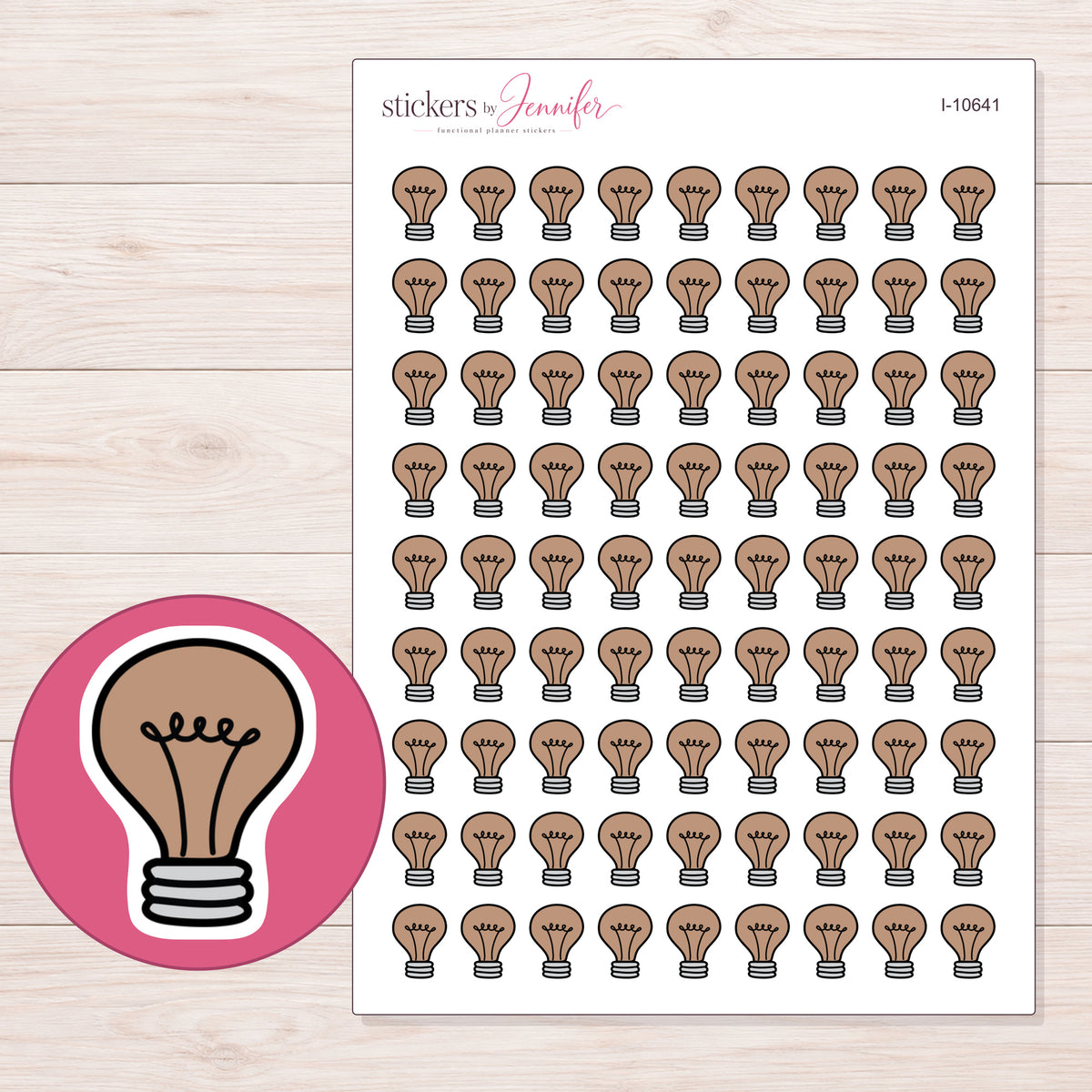 I-10641 planner sticker sheet with enlarged sticker detail