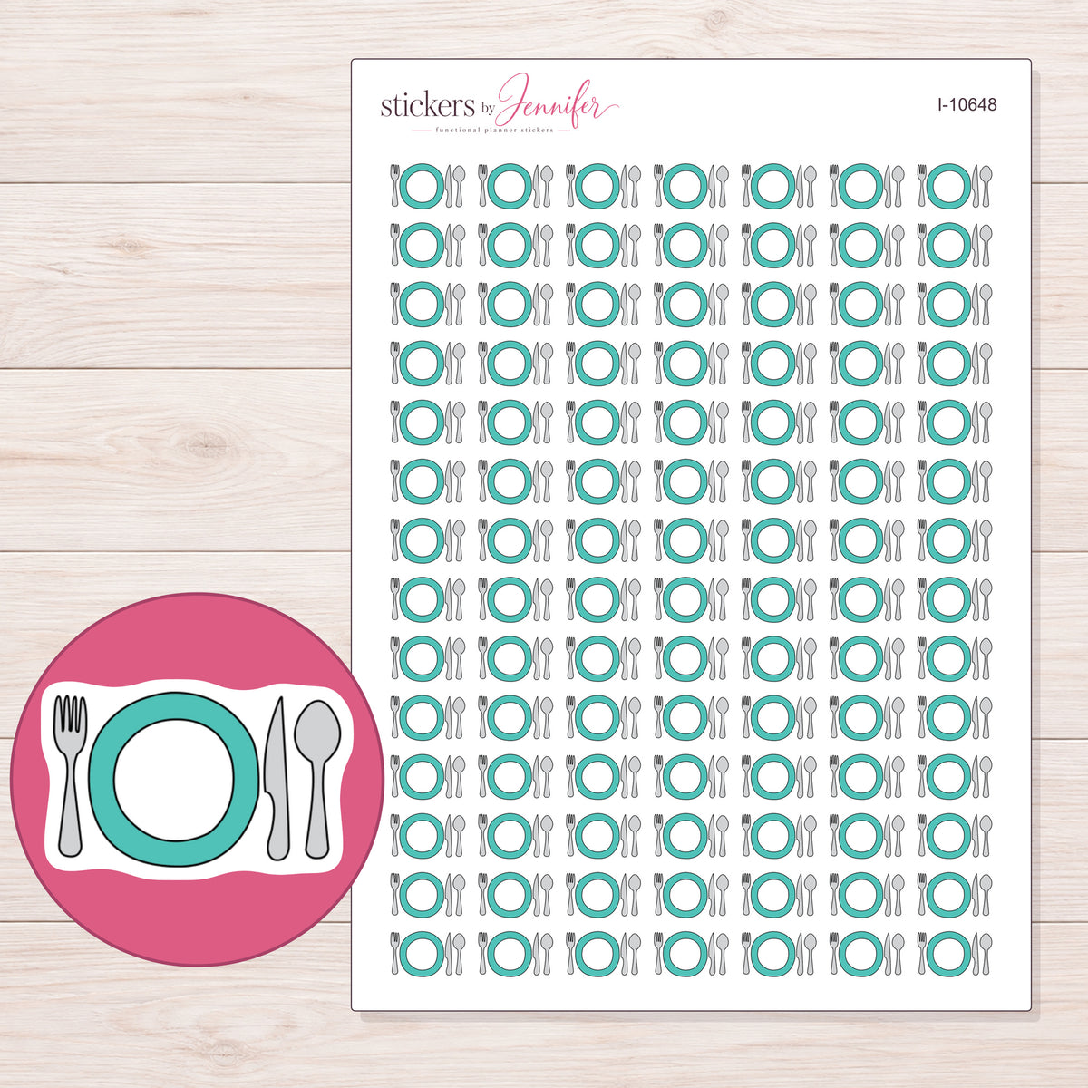 I-10648 planner sticker sheet with enlarged sticker detail