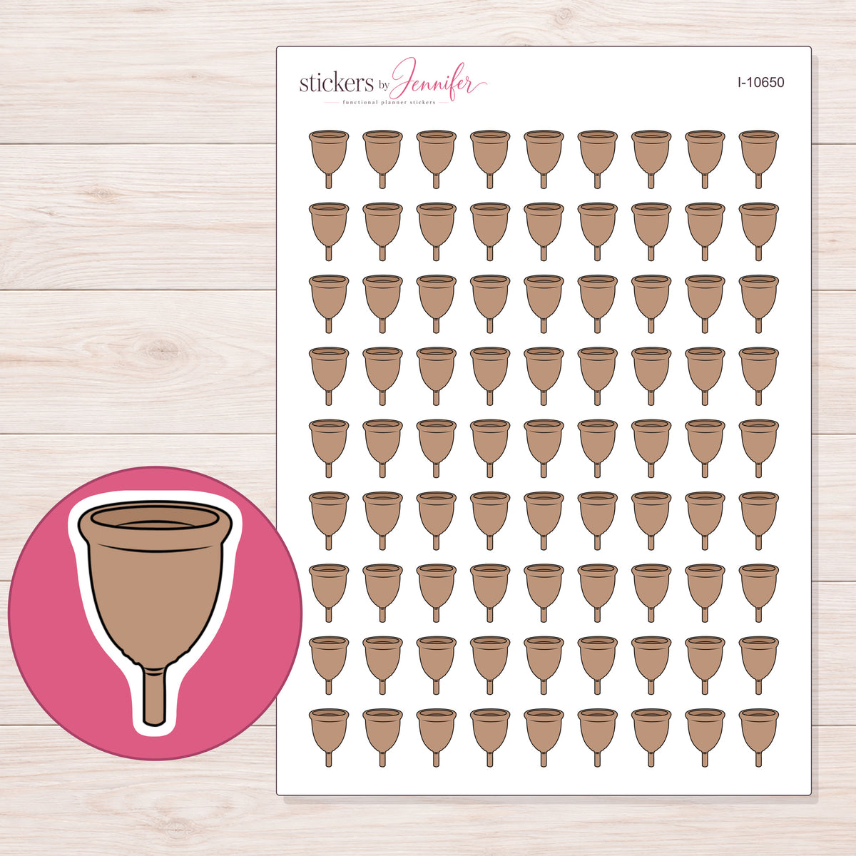 I-10650 planner sticker sheet with enlarged sticker detail