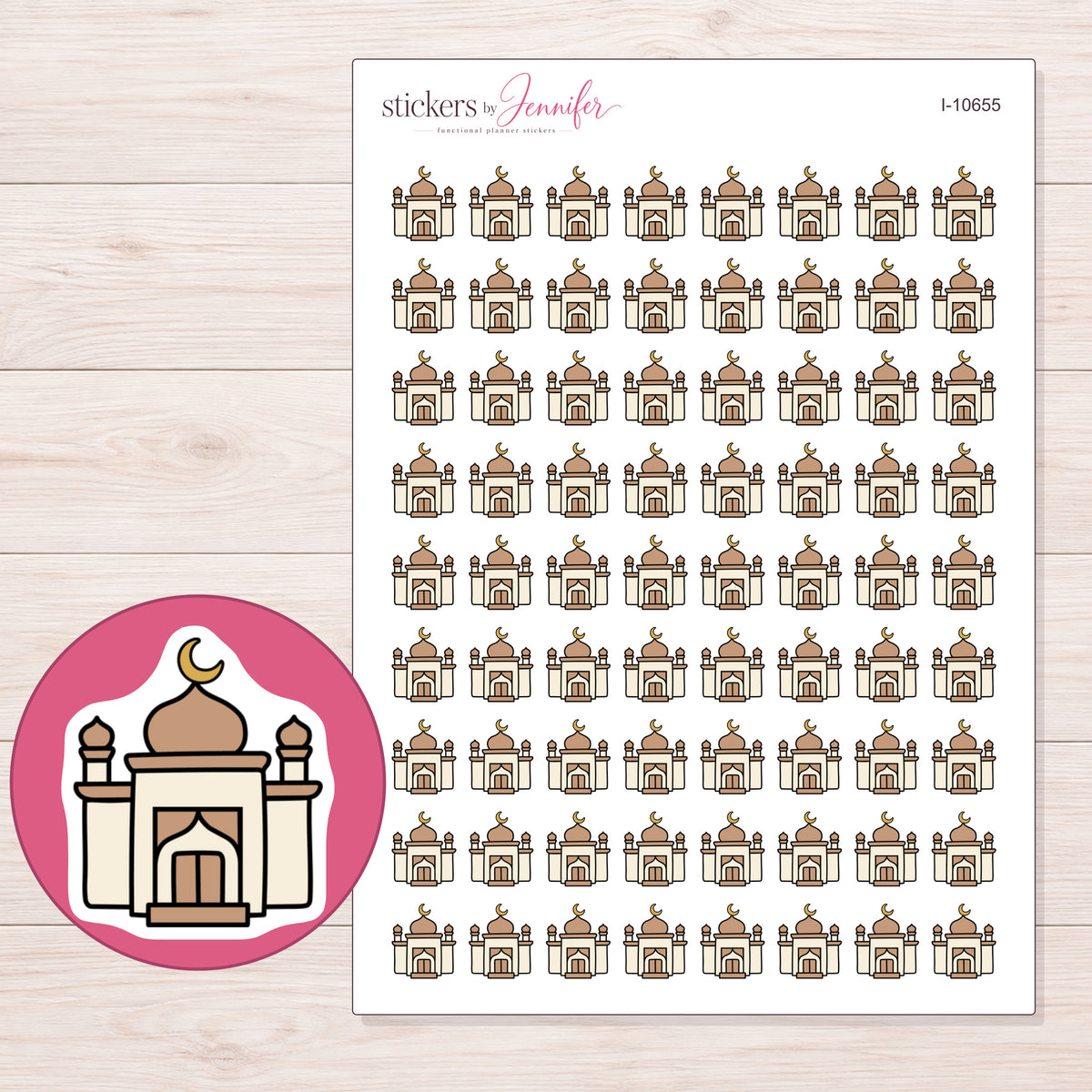 I-10655 planner sticker sheet with enlarged sticker detail