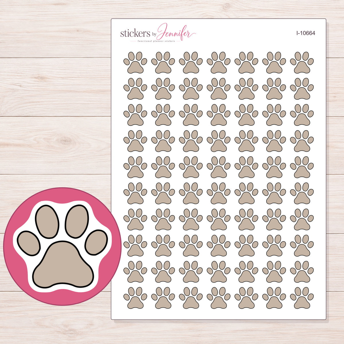 I-10664 planner sticker sheet with enlarged sticker detail
