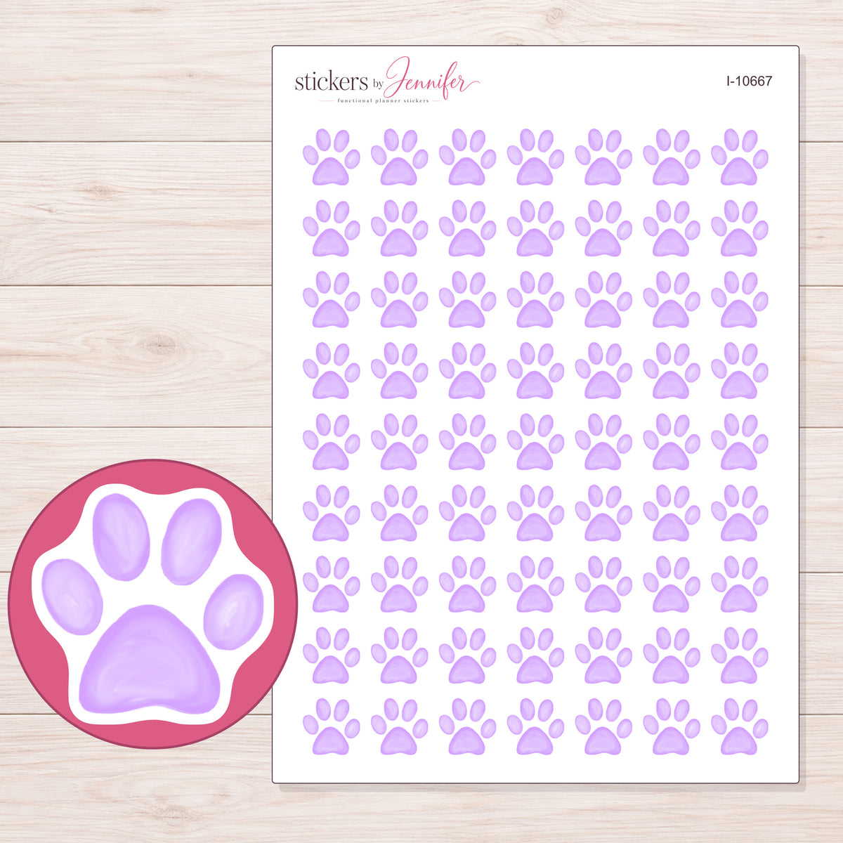 I-10667 planner sticker sheet with enlarged sticker detail