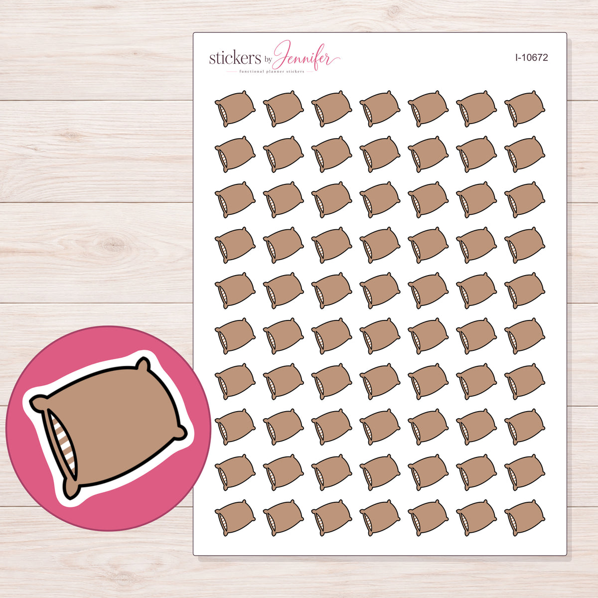 I-10672 planner sticker sheet with enlarged sticker detail