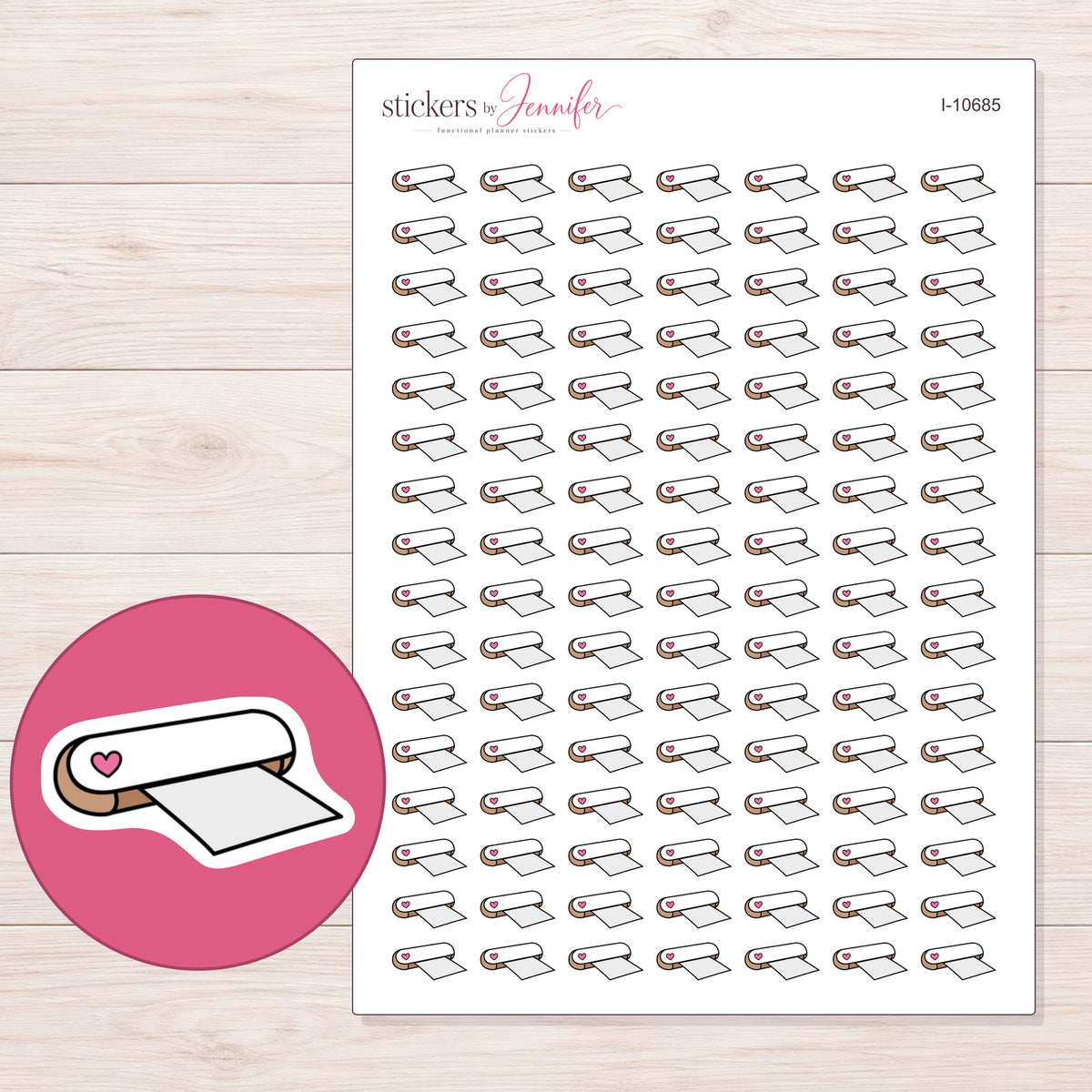 I-10685 planner sticker sheet with enlarged sticker detail