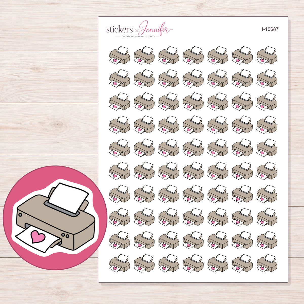 I-10687 planner sticker sheet with enlarged sticker detail