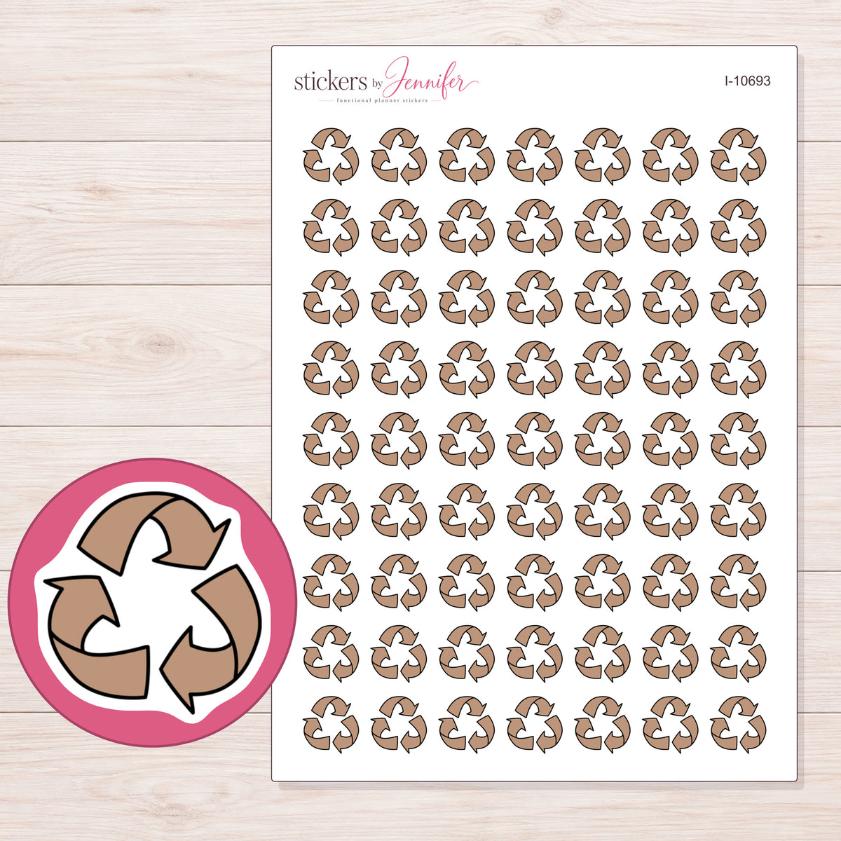 I-10693 planner sticker sheet with enlarged sticker detail