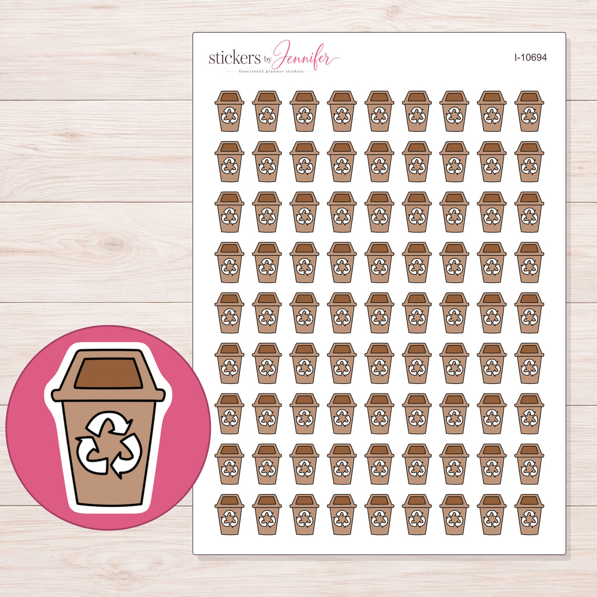 I-10694 planner sticker sheet with enlarged sticker detail