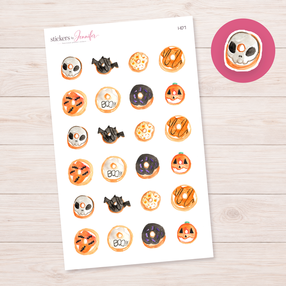 Skull Iced Cookie Planner Stickers | I-107