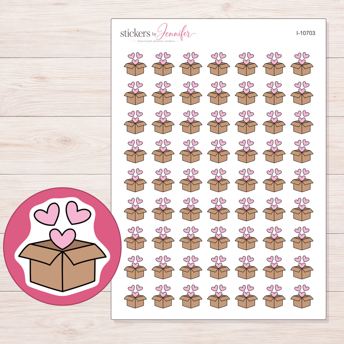 I-10703 planner sticker sheet with enlarged sticker detail