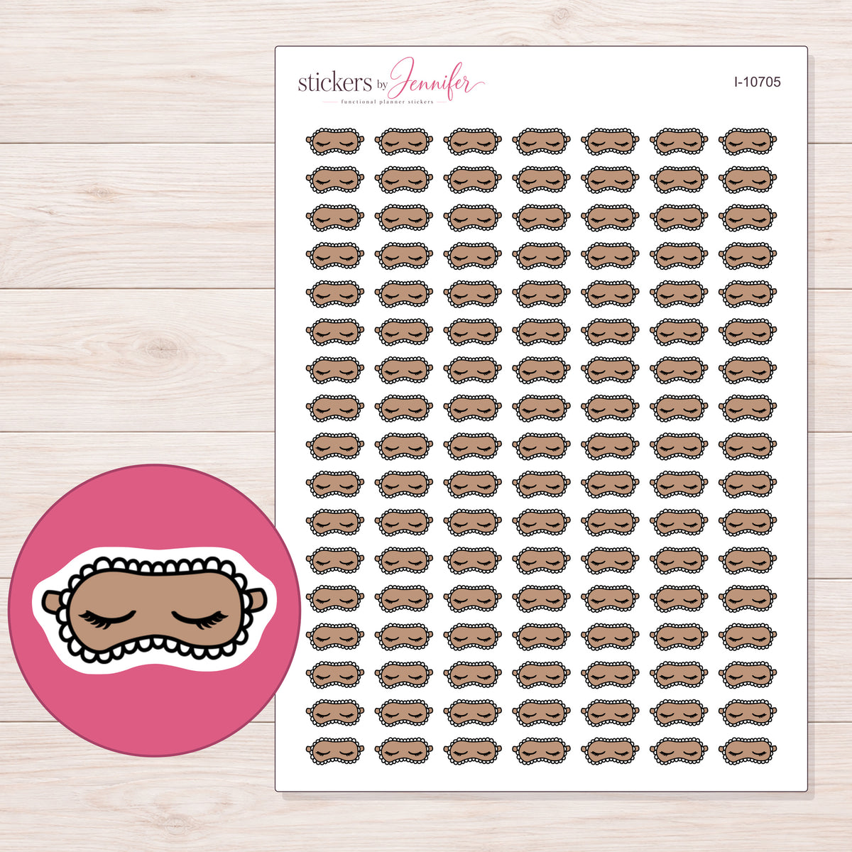 I-10705 planner sticker sheet with enlarged sticker detail