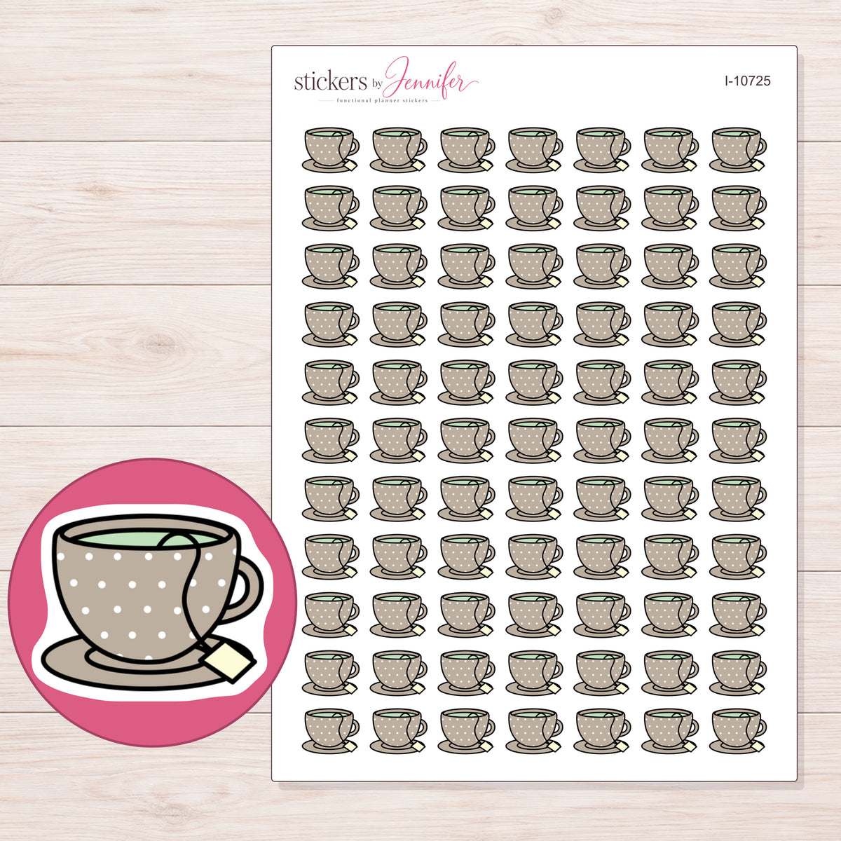 I-10725 planner sticker sheet with enlarged sticker detail