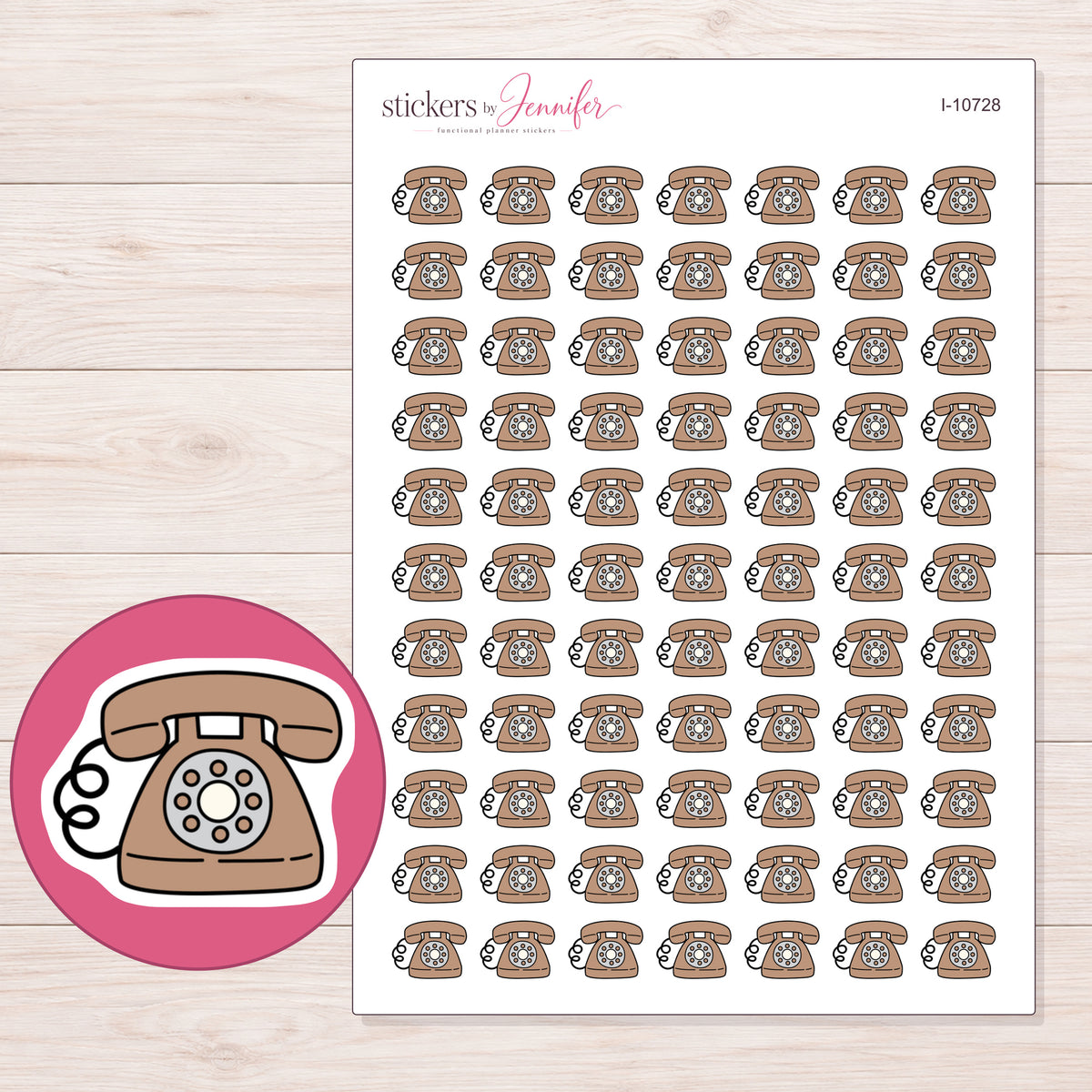 I-10728 planner sticker sheet with enlarged sticker detail