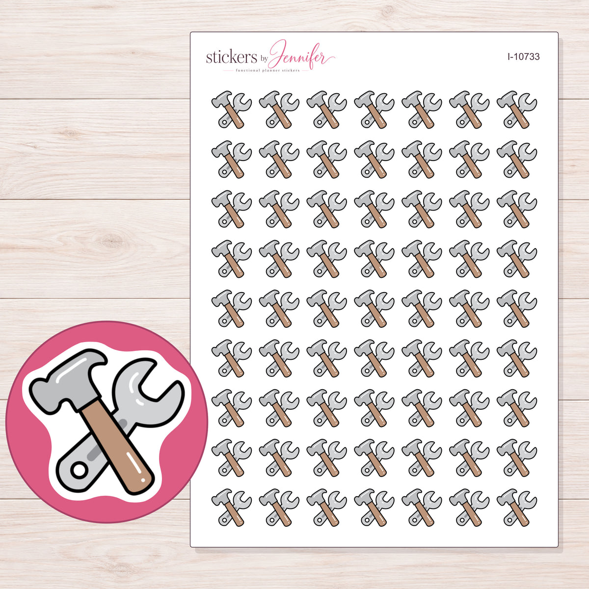 I-10733 planner sticker sheet with enlarged sticker detail