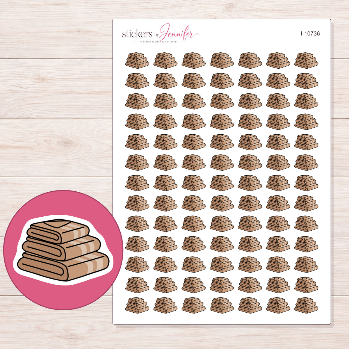 I-10736 planner sticker sheet with enlarged sticker detail