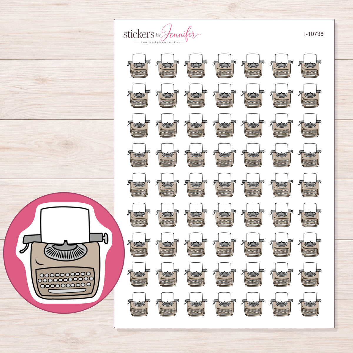 I-10738 planner sticker sheet with enlarged sticker detail