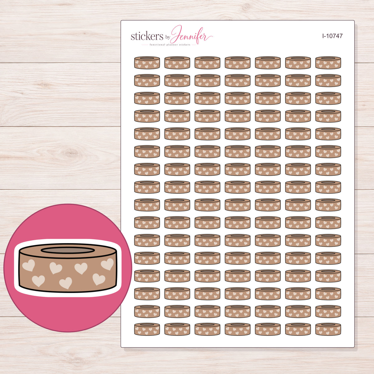 I-10747 planner sticker sheet with enlarged sticker detail