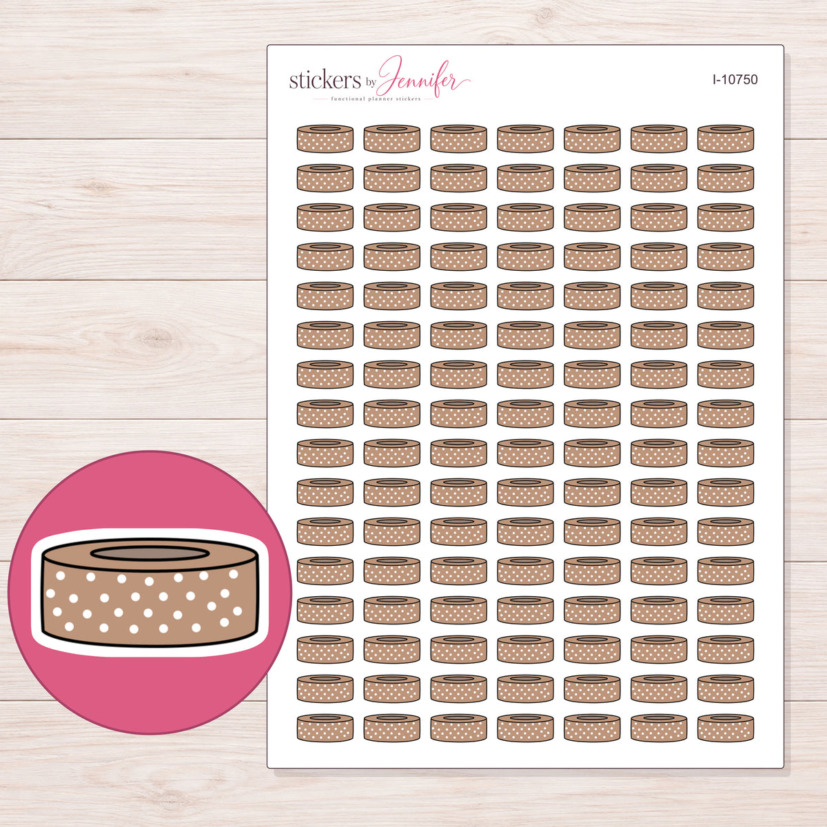 I-10750 planner sticker sheet with enlarged sticker detail