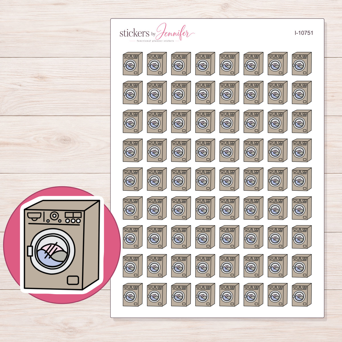 I-10751 planner sticker sheet with enlarged sticker detail