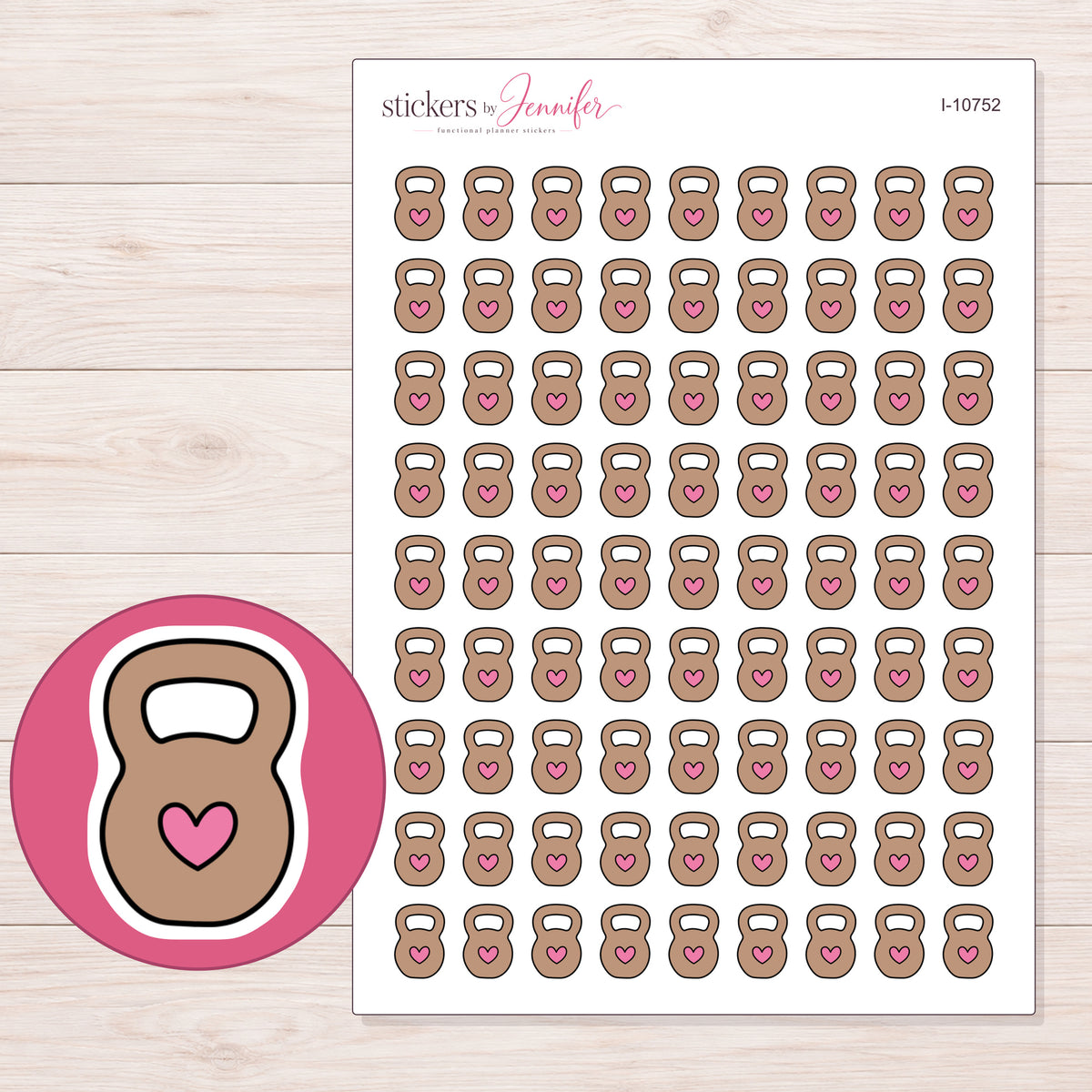I-10752 planner sticker sheet with enlarged sticker detail