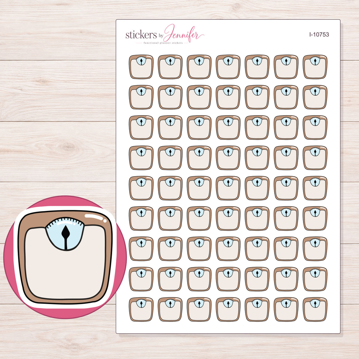 I-10753 planner sticker sheet with enlarged sticker detail