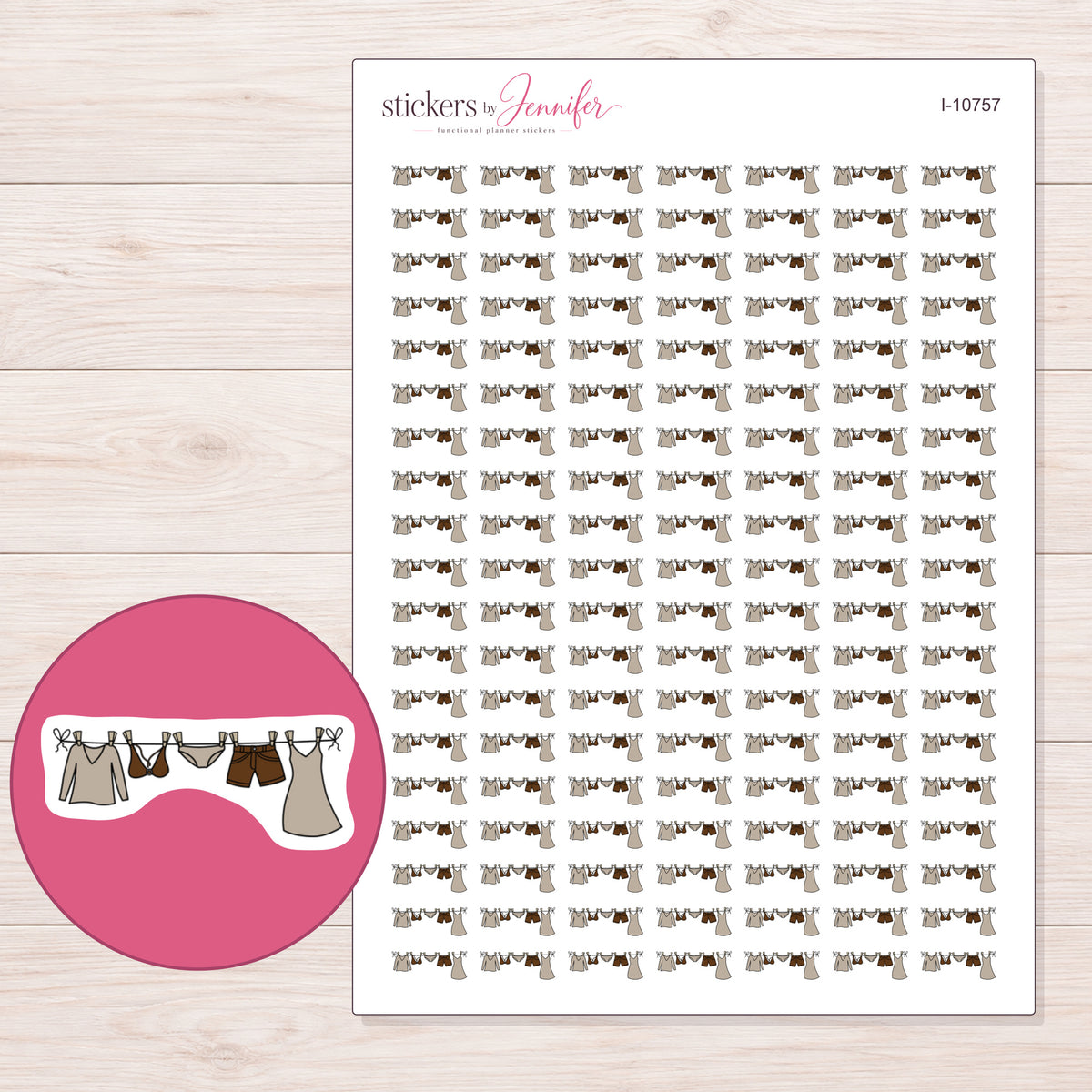I-10757 planner sticker sheet with enlarged sticker detail