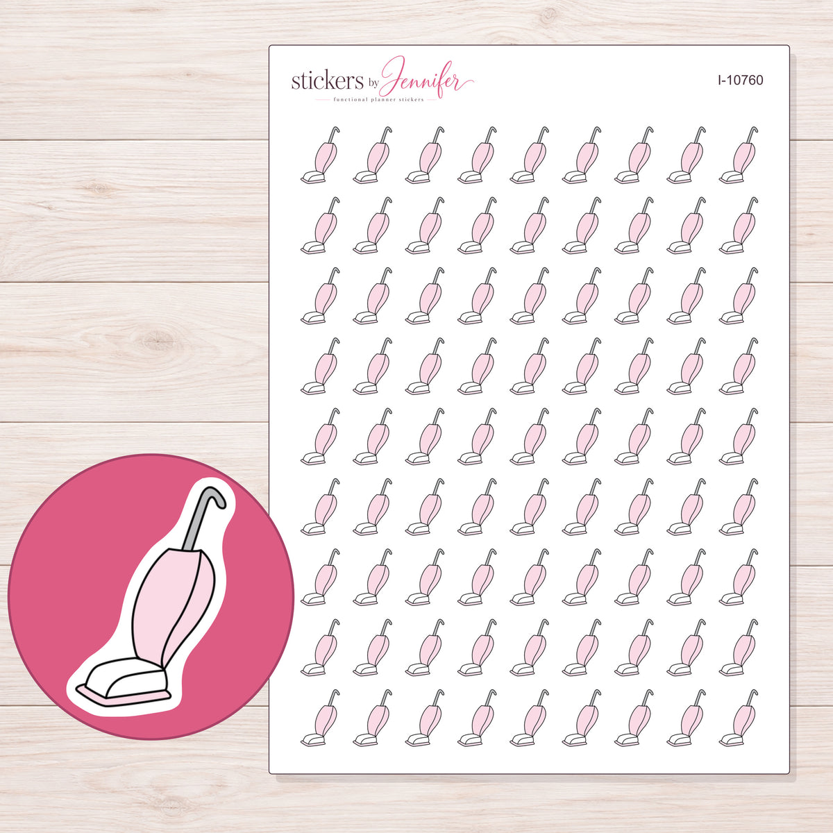 I-10760 planner sticker sheet with enlarged sticker detail
