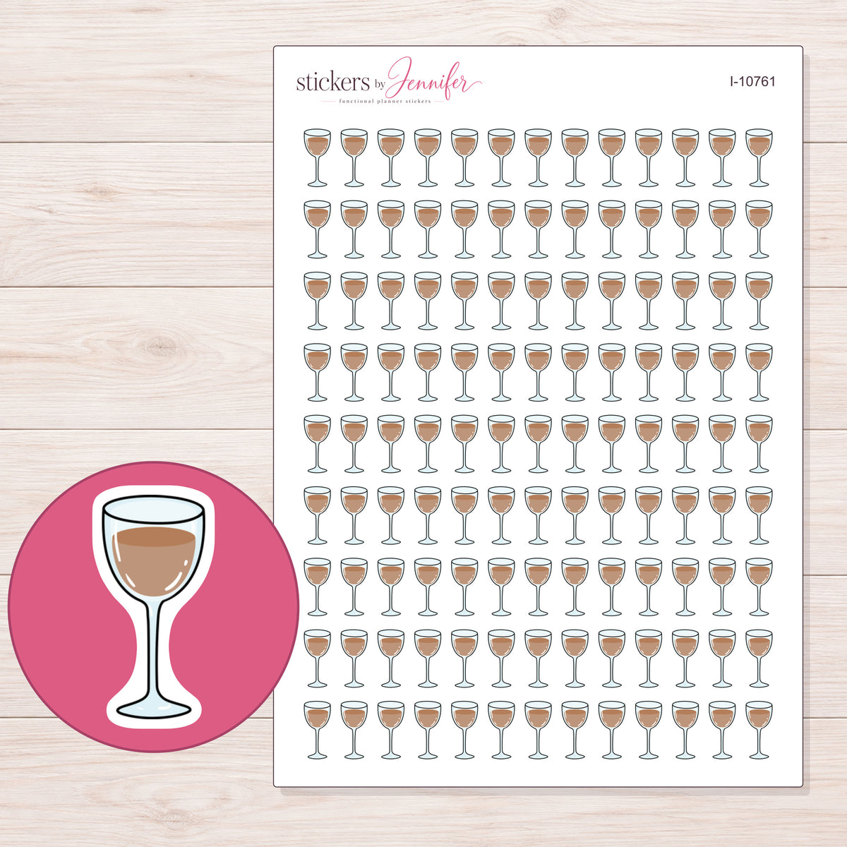 I-10761 planner sticker sheet with enlarged sticker detail