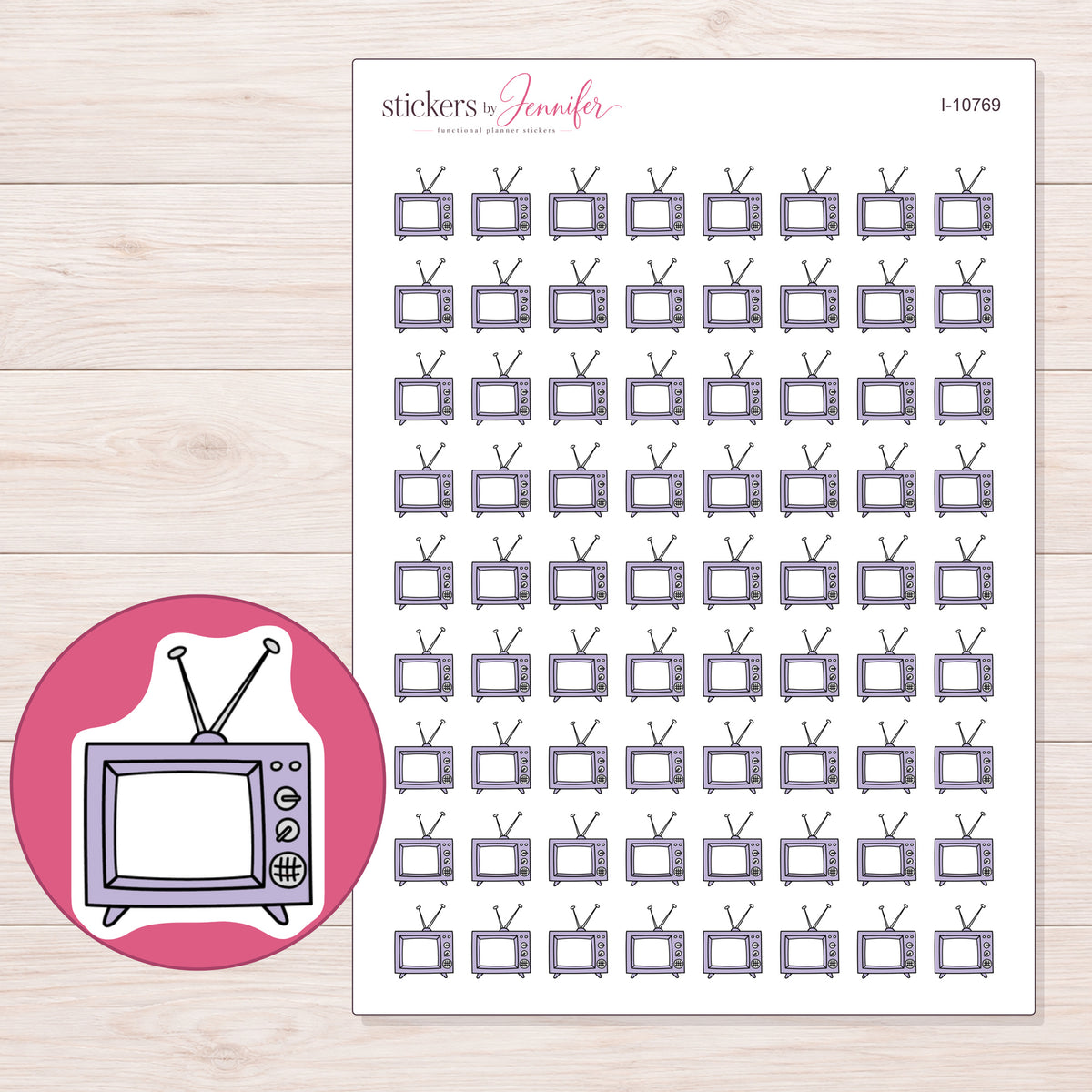 I-10769 planner sticker sheet with enlarged sticker detail