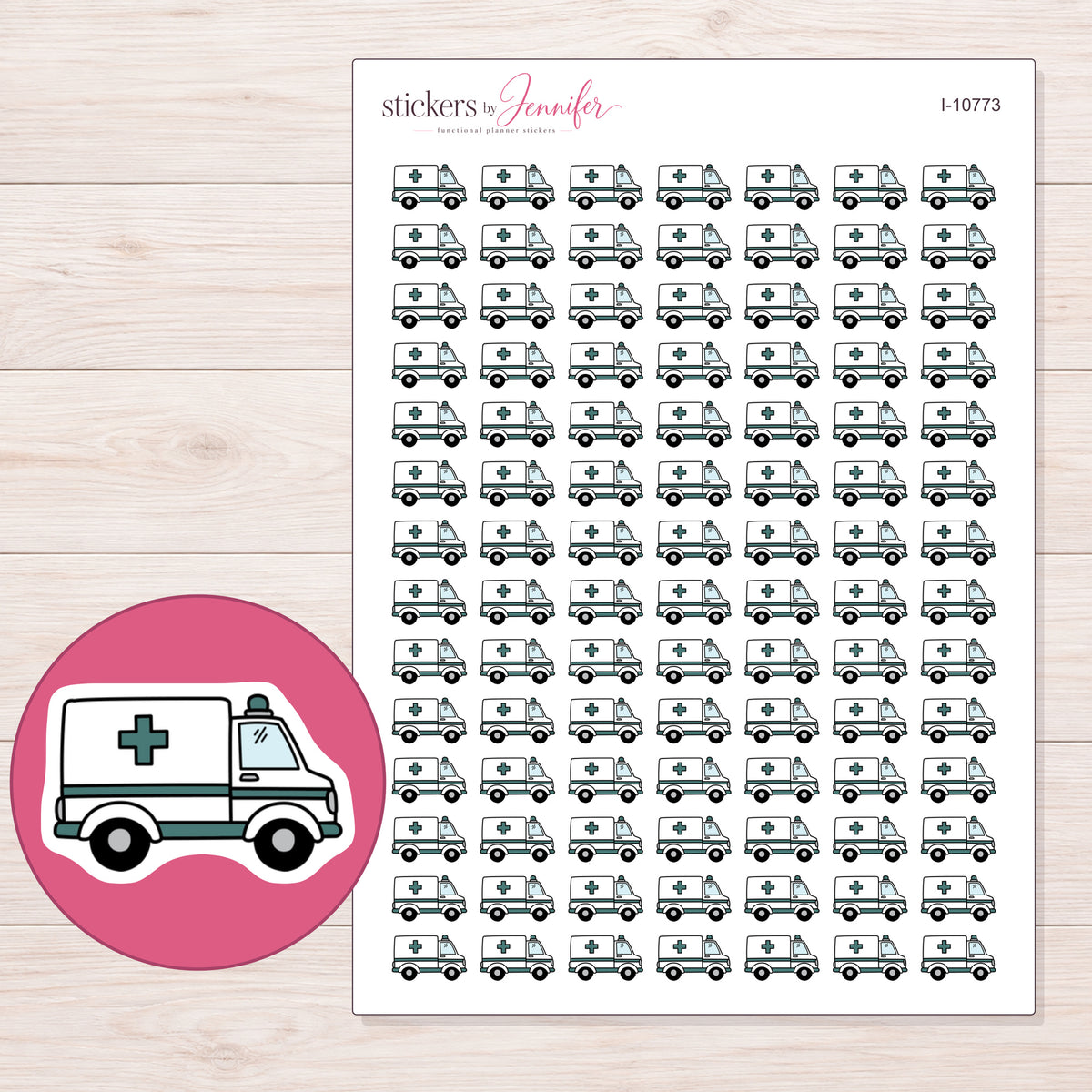 I-10773 planner sticker sheet with enlarged sticker detail