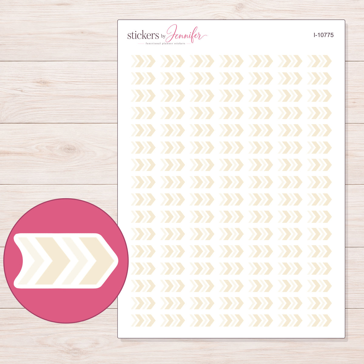 I-10775 planner sticker sheet with enlarged sticker detail