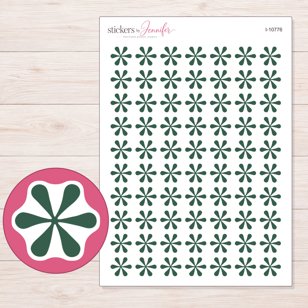 I-10776 planner sticker sheet with enlarged sticker detail