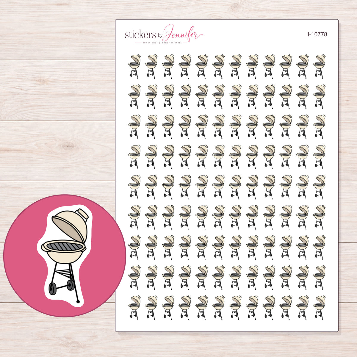 I-10778 planner sticker sheet with enlarged sticker detail